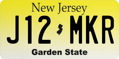 NJ license plate J12MKR