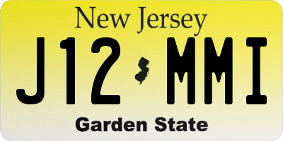NJ license plate J12MMI