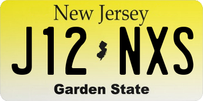 NJ license plate J12NXS
