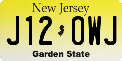 NJ license plate J12OWJ