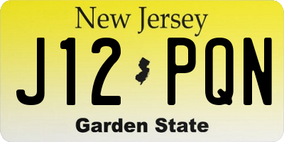 NJ license plate J12PQN