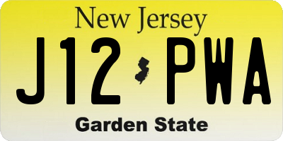NJ license plate J12PWA