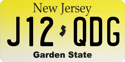 NJ license plate J12QDG