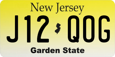 NJ license plate J12QOG