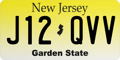 NJ license plate J12QVV