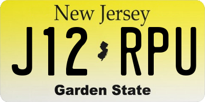 NJ license plate J12RPU