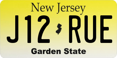 NJ license plate J12RUE