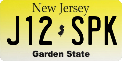 NJ license plate J12SPK