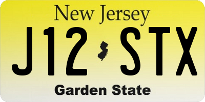 NJ license plate J12STX