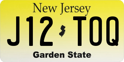 NJ license plate J12TOQ