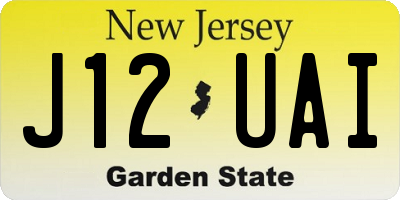 NJ license plate J12UAI