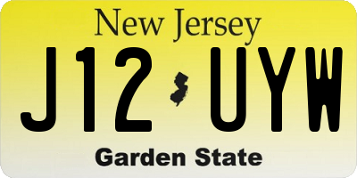NJ license plate J12UYW
