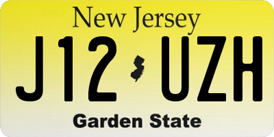 NJ license plate J12UZH