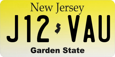 NJ license plate J12VAU
