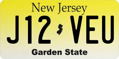 NJ license plate J12VEU