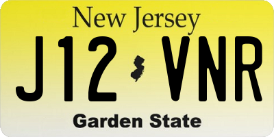 NJ license plate J12VNR