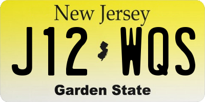 NJ license plate J12WQS