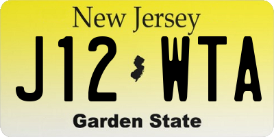 NJ license plate J12WTA