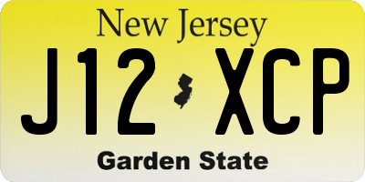 NJ license plate J12XCP