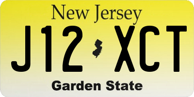 NJ license plate J12XCT