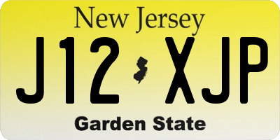 NJ license plate J12XJP