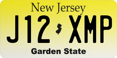 NJ license plate J12XMP