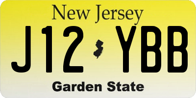 NJ license plate J12YBB