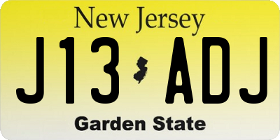 NJ license plate J13ADJ
