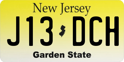 NJ license plate J13DCH