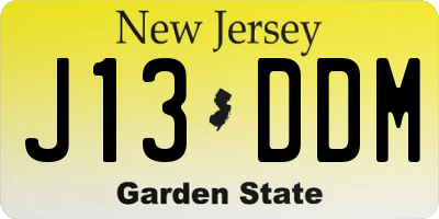 NJ license plate J13DDM