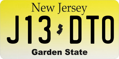 NJ license plate J13DTO