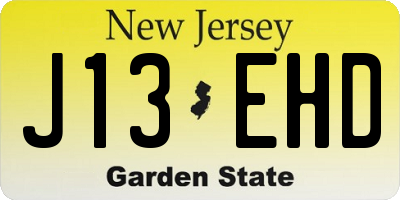 NJ license plate J13EHD