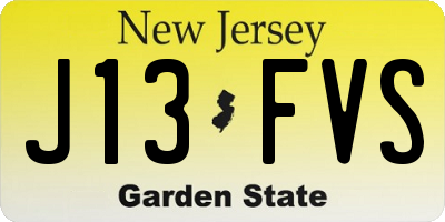 NJ license plate J13FVS