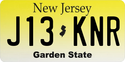 NJ license plate J13KNR