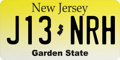 NJ license plate J13NRH