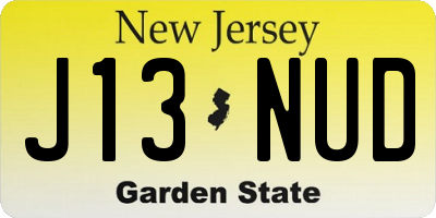 NJ license plate J13NUD