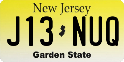NJ license plate J13NUQ