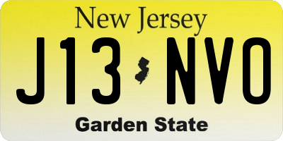 NJ license plate J13NVO
