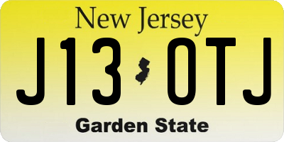 NJ license plate J13OTJ