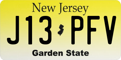 NJ license plate J13PFV