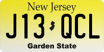 NJ license plate J13QCL