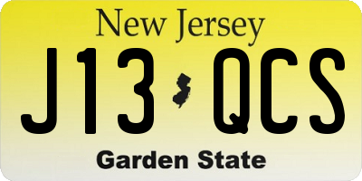 NJ license plate J13QCS