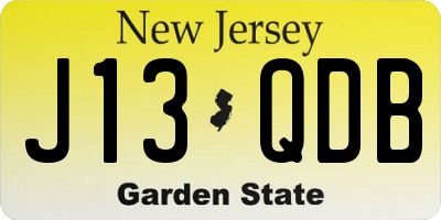 NJ license plate J13QDB
