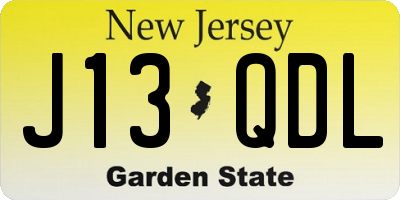 NJ license plate J13QDL