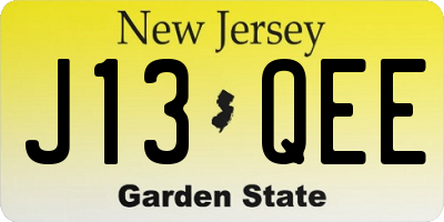 NJ license plate J13QEE