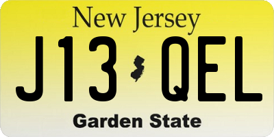 NJ license plate J13QEL