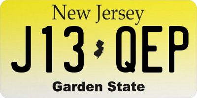 NJ license plate J13QEP