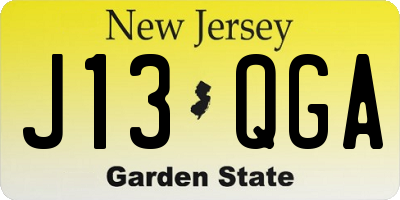 NJ license plate J13QGA