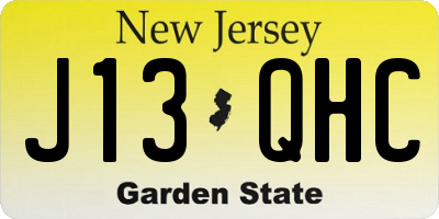 NJ license plate J13QHC