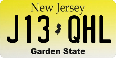 NJ license plate J13QHL